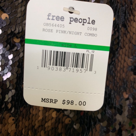 NWT FREE PEOPLE Seeing Double sequin mini dress L - Picture 5 of 6